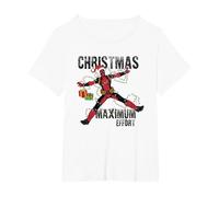 Deadpool Weihnachten Maximum T-Shirt, Damen Große Größen, Weiß, 1X