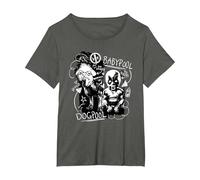 Deadpool & Wolverine Hundepool & Babypool T-Shirt, Damen Große Größen, Anthrazit, 1X