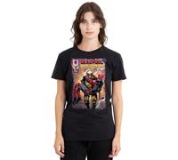 Deadpool Wolverine Wolverine Saves Deadpool Comic Ladies T Shirt, Black, Large