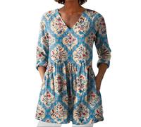 Deal des Tages Heute Leinenbluse Damen, Blusenshirt Langarm Sommer Leinen Shirt Sommerblusen Leicht Strand Tunika Luftig Boho Elegante Oberteile Tshirt Longshirt Blusen & Tuniken Für Damen