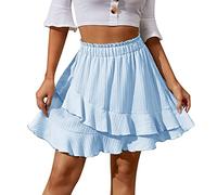 Deal des Tages Heute Sommer Rock Damen Luftig Kurz Unregelmäßiger Fester Kurzer Rock Stiftrock Damen Knielang Fashion Angebote Damen