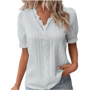 Deal des Tages Heute Tshirt V Ausschnitt Elegante Oberteile Spitzen Sommer Bluse Tops Für Frauen Kurzarm T-Shirts Lässige Basic Tops Tunika Oberteil Outlet Shop Sale