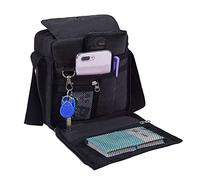 dealcase Herren Multifunktions-Umhängetasche aus Segeltuch, für Outdoor, Reisen, kleine Umhängetasche, mehrere Taschen, Handtasche, Organizer-Tasche, Schwarz