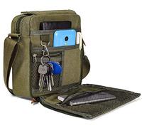 dealcase Kleine Kuriertasche, lässige Umhängetasche, Reise-Organizer, Tasche, mehrere Taschen, Handtasche, Crossbody-Taschen, Armeegrün