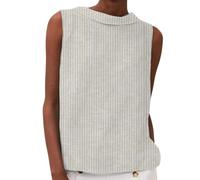 Deals des Tages Angebote des Tages Heute Damen Sommer T Shirt Ärmellose Locker Tank Top Casual Rundhals Tops Einfarbig Oberteile Leinenbluse Strand Bluse Basic Shirts Sale