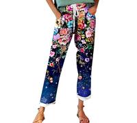 Deals des Tages Must Haves Leinenhose Damen Sommer Autumn Fragrant Linen Linen Vintage Floral Print Casual Pants Perfect Spring Business Hose Gerades Bein Angebote des Tages Heute Sale