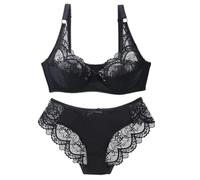 Deals of The Day Fruehlingsangebote BH Set Damen Unterwäsche Set BH Und Slip Frauen Spitzen Push Up BH Set Große Größen Super Bequemer BH Dessous Set Reizwäsche Warehouse-Deals Sommer Must Have