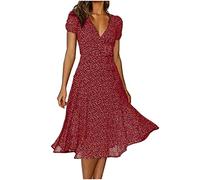 Deals of The Day Lightning Deals Rock Hängerkleid Damen Strandkleider Weiß Kleider Sommer Piratenkleid Damen Rüschen Blusenkleid Kleid Knielang
