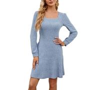 Deals Reise Must Have Strickkleid Damen Herbstkleid Winterkleid Langarm Pulloverkleid Frauen Rundhalsausschnitt A-Linie Freizeitkleid Tunika Kleid Jumper Kleid Pullikleid Elegant