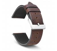 DEARBAG Echtleder Uhrenarmbänder 22mm Schnellwechsel-Armband für Damen & Herren, Wechsel Lederarmbänder mit Edelstahl-Verschluss (Kaffee)