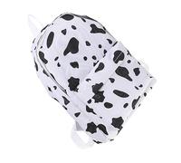 DEARMAMY 1 Stück Kuh Rucksack Tasche Rucksack mit Kuhmuster Schulranzen für Mädchen Buchbag freizeitrucksack Verstellbarer Schultergurt Einkaufsrucksäcke Reiserucksack Segeltuch Weiß