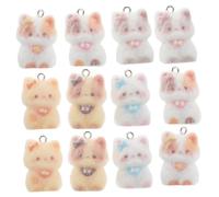 DEARMAMY 12 Stück Kaffeekätzchenschlüsselkette Anhänger Zur Schmuckherstellung Perlen Zur Schmuckherstellung Kawaii Katzen Charms Schlüsselanhänger Katze Diy Ohrringe Anhänger Harz