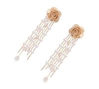 DEARMAMY 1paar Lange Quasten Ohrringe Mit Blumenform Retro Ohrstecker Hypoallergenes Schmuckstück Für Damen Und Bräute Ohrringe Für Besondere Anlässe Und Alltag