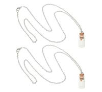 DEARMAMY 2 Stück Christliche Senfkorn Halsketten mit Glasfläschchenanhänger Religiöser Schmuck für Damen und Herren Spiritueller Gebetsschmuck Handgefertigt Inspirierende Kleiner Ketten