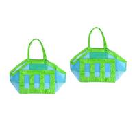 DEARMAMY 2 Stück Große Faltbare Strandtasche Mesh für Aufbewahrung Leichtgewichtiger Stroller Hängender Aufbewahrungsbeutel für Windeln Outdoor Strandspielzeug und Strandzubehör