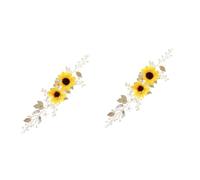 DEARMAMY 2 Stück Stirnband mit Sonnenblumen Funkelnden Zirkonia Handgefertigter Haarschmuck für Damen Hautfreundlich und Langlebig für Hochzeit Geburtstag Festlichkeiten und Besondere