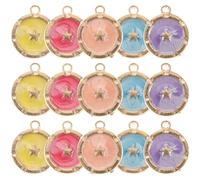 DEARMAMY 25 Stück Legierung Stern Anhänger 15x18mm Schmuckanhänger Selbstgemacht Charme für Halskette Armband Schlüsselanhänger Schmuckherstellung