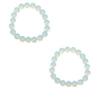 DEARMAMY 2stücke Fashion Natürlicher Opal Armreif Für Frauen Elastisches Armband Aus Naturstein Verstellbar Und Bequem Für Jeden Anlass Perfektes Für Ihre Liebsten