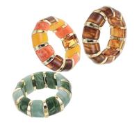 DEARMAMY 3 Stück Klobiges Breites Acrylarmband Geometrisches Manschettenarmband Böhmischer Klobiger Armreif Für Frauen Dehnbares Vintage Armband Klobiges Manschettenarmband Für Damen