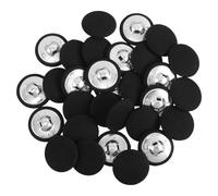 DEARMAMY 30 Stück Stoffknöpfe Rund mit Metallunterseite 25mm Handgenäht Schwarze Knöpfe zum Nähen für Brautkleider Smokings Kinderkleidung und Pullover