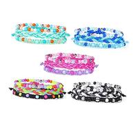 DEARMAMY 3stücke Teiliges Boho Armband Handgefertigtem Geflochtenem Wachsband Und Bunten Perlen Verstellbar Damen Schmuck Für Besondere Anlässe Wie Geburtstag Festival Hochzeit Geschenk