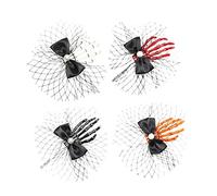 DEARMAMY 4 Stück Halloween Skelett Haarklammern Schädel Hand Haarspangen für Damen Accessoires für Kostümpartys Karneval und Cosplay
