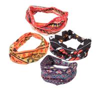 DEARMAMY 4stücke Afrikanische Stirnbänder aus Leicht Anzulegen Reißfest für Verschiedene Aktivitäten Wie Yoga Laufen und Alltag Geeignet mit Afrikanischem Muster und Sicherem Halt