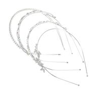 DEARMAMY 4stücke Glitzerndes Stirnband Strass-stirnband Hochzeitsstirnbänder Für Braut Strass-kopfschmuck Haarschmuck Für Braut Doppel Layered Haarband Stirnbänder