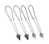 DEARMAMY 4Stücke Teiliges Haifischzahn-halskette für Männer und Frauen Einzigartiges Design Surfer-halskette Strapazierfähiges Material für Strand und Alltag Unisex Schmuck