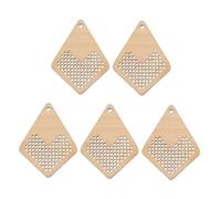 DEARMAMY 5 Stück Teiliges DIY Kreuzstich Holzbrett mit Lochdesign Handgefertigte Mini-holzanhänger für Kreative Stickprojekte Tragbar und Dekorativ für Basteln und Mini-deko