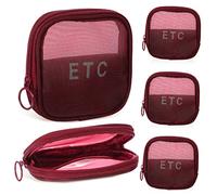 DEARMAMY 5stücke Reise-Kosmetiktasche Aus Netzgewebe Mit Reißverschluss Als Kosmetik-Organizer Kleine Reisetasche Für Make-up Lippenstift Utensilien Und Schreibwaren Für Reisen Und Tägliche