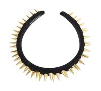 DEARMAMY Breites Haarband Mit Nieten Für Damen Punk-stirnband Für Partys Und Halloween Nieten-haarreif Aus Lederimitat Schwarz