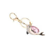 DEARMAMY Einzigartiger Delphin-Strass-schlüsselanhänger Aus Metall Mit Schlüsselanhänger Taschen-Accessoire Als