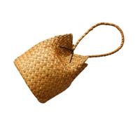DEARMAMY Gewebte Strandtasche aus Seegras Multifunktionale Tragetasche für Damen Wiederverwendbar mit Rustikalem Retro Design für Sommer und Einkaufstouren