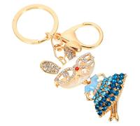 DEARMAMY Hase Schlüsselanhänger schlüsselanhänger schlüsselbund Bunny Schlüsselanhänger Herz-Schlüsselanhänger Rucksack hängender Anhänger Kaninchen- Metall Blue