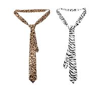 DEARMAMY Krawatten Mit Leopardenmuster 2-teilig Als Dekoration Für Themenaktivitäten Paraden Partys Mode Für Männer Und Frauen