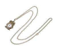 DEARMAMY Retro Uhr damenarmbanduhr Vintage Taschenuhr ketze Vintage-Uhr angekettete Taschenuhr Eulenschmuck für Frauen Eule Schmuck Digitale Taschenuhr antike Uhr für ältere Menschen Metall