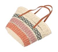 DEARMAMY Schultertasche aus Webstoff Geflochtene Schultertasche im Hawaii Urlaubsstil Papier Polyester Groß Geräumig für Strand und Reisen für Damen