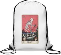 Death 13 Tarotkarte Logo Turnbeutel Casual Drawstring Bag Weiß
