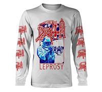 Death 'Leprosy Posterized' Langarmshirt, Weiß, Weiß, Klein