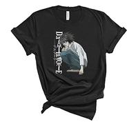 Death Note T-Shirt L Lawliet Cosplay Kostüm Lässige lose Bedruckte Rundhals Kurzarm T-Shirt Top T-Shirts für Unisex