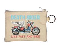 Death Rider Live Fast and Ride Schlüsselanhänger Münzbörse Beige