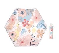 decalsweet Regenschirm Kinder, Kinderschirm Reflektierend mit Schirmhülle & Niedlichem Muster, Knirps Regenschirm Automatik Sturmfest für Mädchen, Taschenschirm Leicht zu Transportieren-Boho Blumen