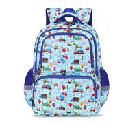 decalsweet Schulrucksack Teenager mit Brustgurt, 6-12 Jahre Lässig Kinderrucksack mit Reflexstreifen, Grosse Kapazität Leicht Rucksack Kinder, Kinderrucksack Jungen für Schule und Reise (Fahrzeuge)