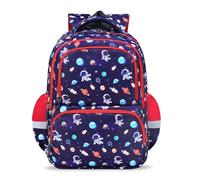decalsweet Schulrucksack Teenager mit Brustgurt, 6-12 Jahre Lässig Kinderrucksack mit Reflexstreifen, Grosse Kapazität und Leicht Rucksack Kinder, Kinderrucksack Jungen für Schule und Reise(Astronaut)