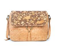 DeCarbonize Crossbody Handtasche aus Kork Veganleder Nachhaltig Damen Umhängetasche (Mediterreanean Café)