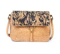 DeCarbonize Crossbody Handtasche aus Kork Veganleder Nachhaltig Damen Umhängetasche (Parisian Café)