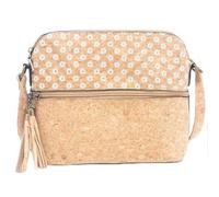 DeCarbonize Damen Handtasche Fusion aus Kork und Kaffeebohnen Recycelte Naturprodukt Vegan Leder Nachhaltig Korktasche Schultertasche Braun M (Gänseblümchen)