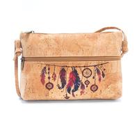 DeCarbonize Umhängetasche aus Kork Crossbody Veganleder Nachhaltig Damen Handtasche (Traumfänger)