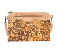 DeCarbonize Umhängetasche aus Kork Unterarmtasche mit abnehmbaren Riemen Vegan Leder Nachhaltig (Mediterranean Café)